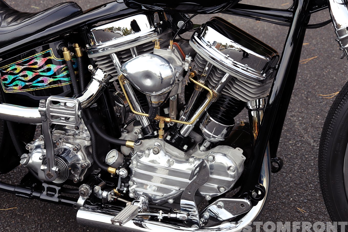 トラディショナルのパンヘッドチョッパー 1963年のエンジン