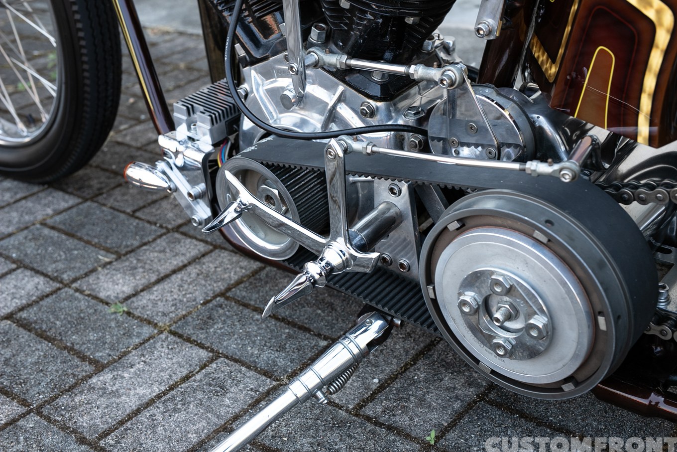 パンヘッドのディガースタイルチョッパー FL 1954年のフットコントロール