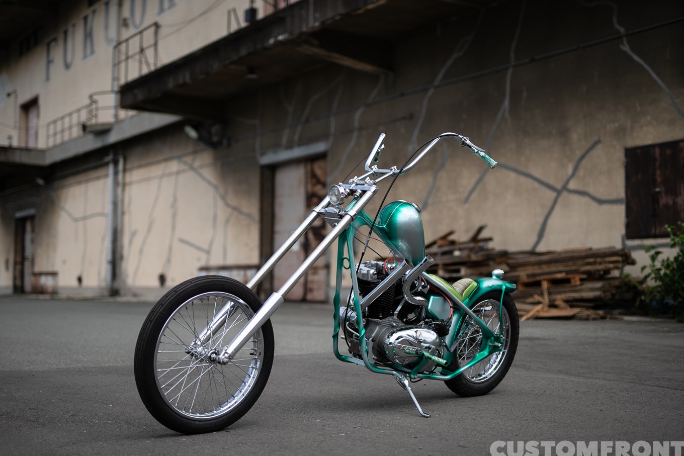 CYCLESICKのハーレーのアイアンスポーツXLHのロングフォークチョッパー 1965年