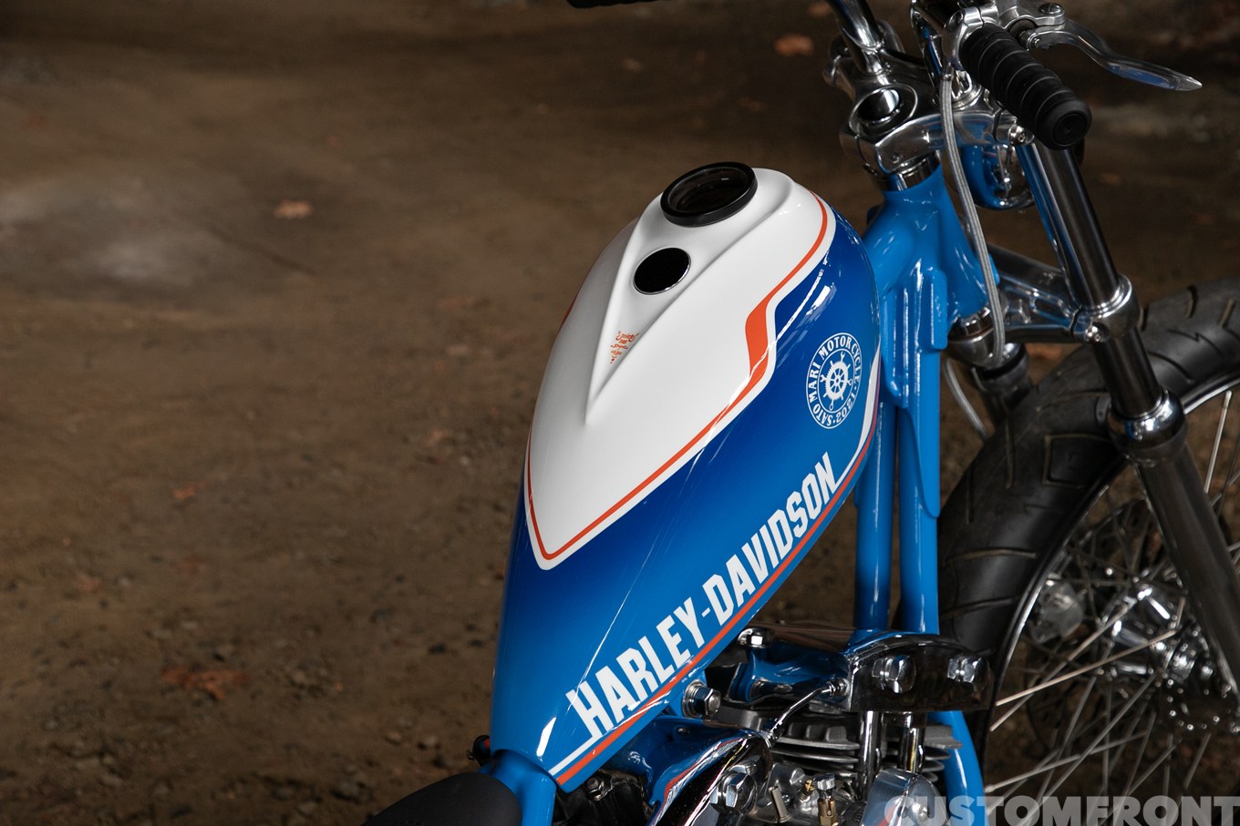 ショーバイクのショベルヘッドチョッパー FLH1980年のガスタンク