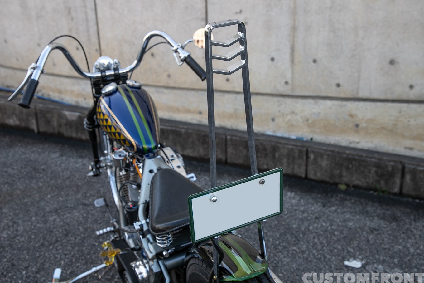 エボリューション(EVO)のファットボーイ(FLSTF)のソフテイルチョッパー 1990年のシッシーバー