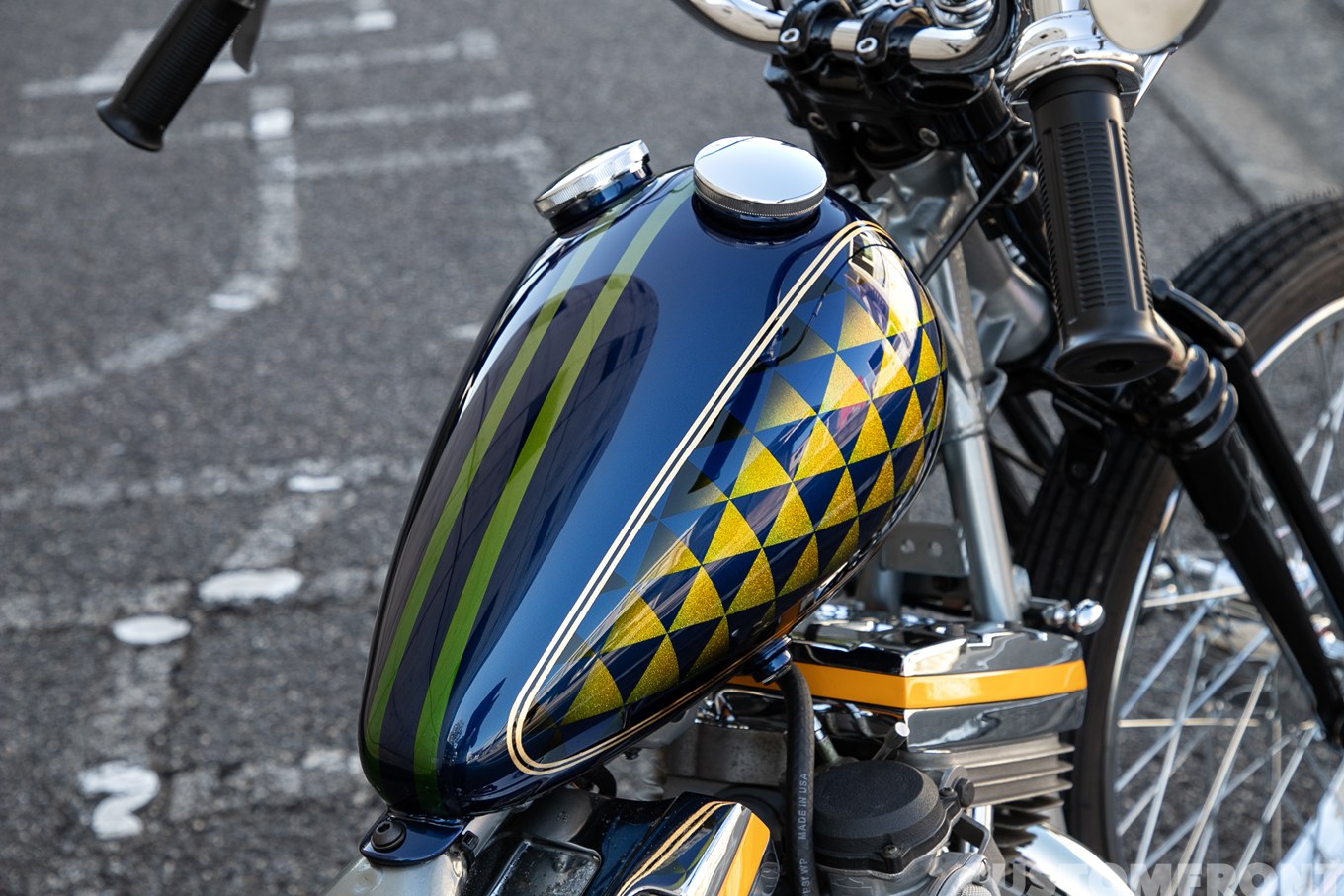 エボリューション(EVO)のファットボーイ(FLSTF)のソフテイルチョッパー 1990年のガスタンク