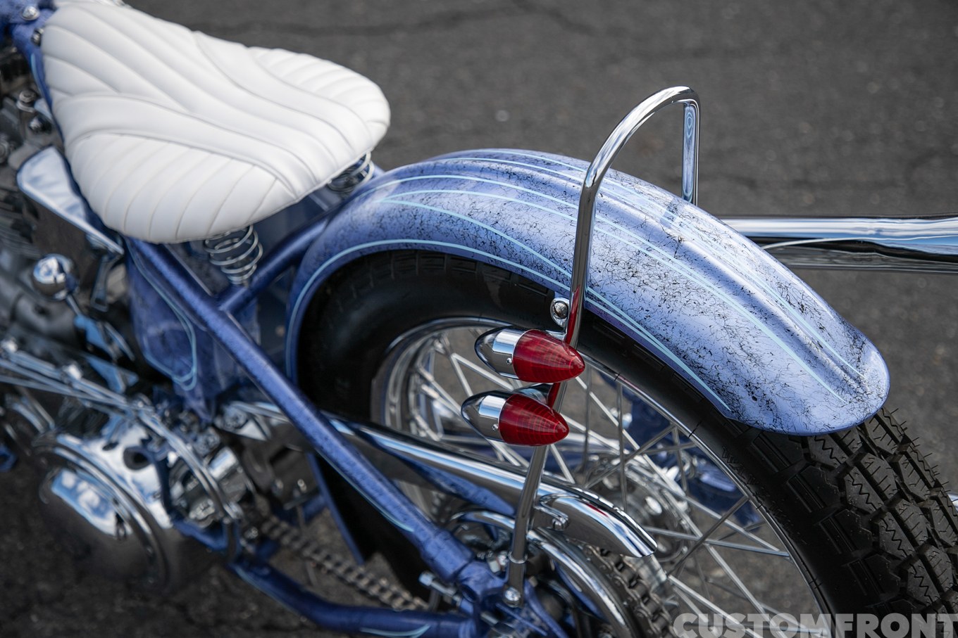 シックスティーズ(1960年代後半)のアーリーショベルチョッパーのリアエンド