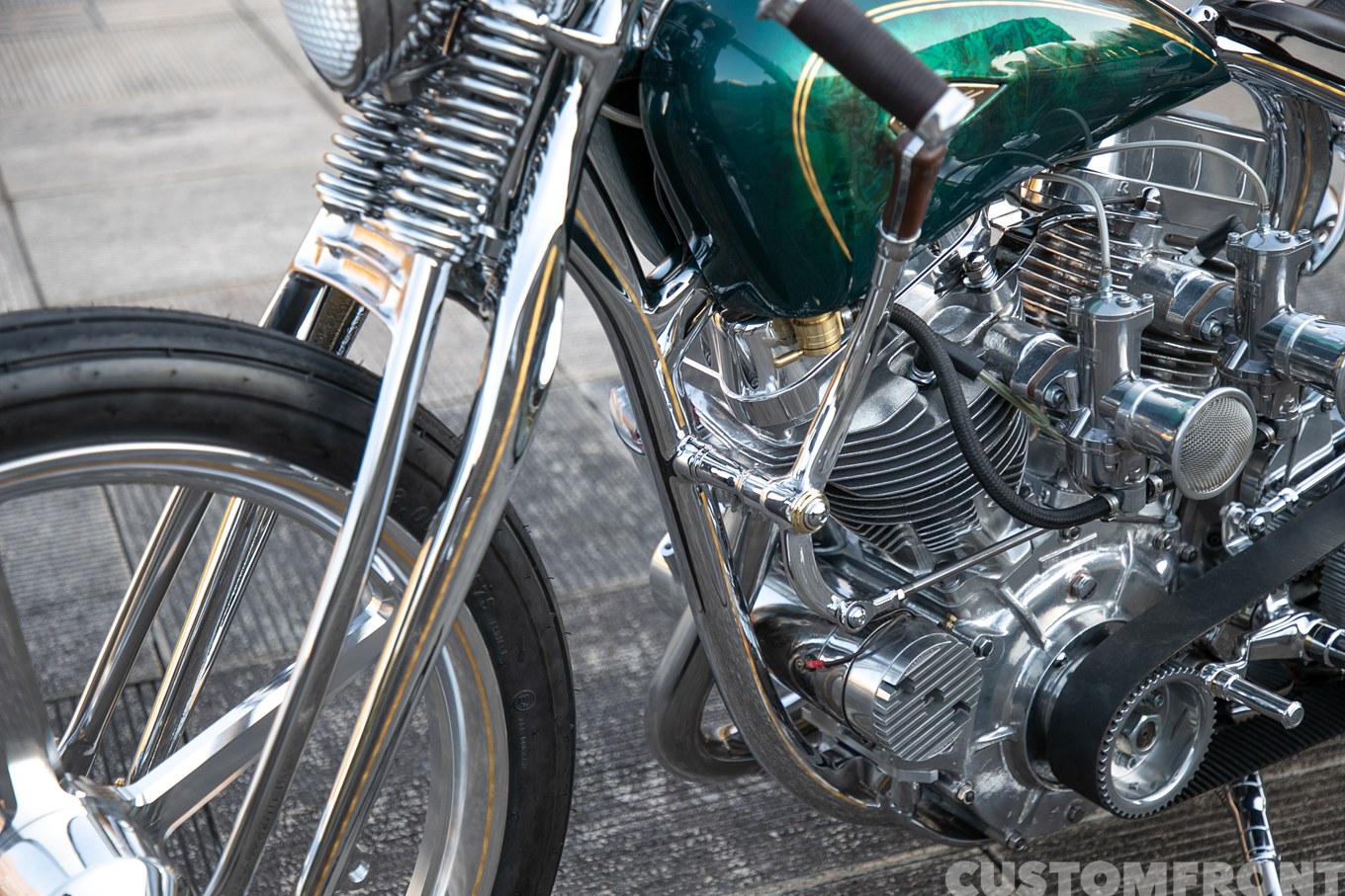 HCS2025アワード Best Of Show MotorcycleのFL 1961年のフレームダウンチューブ