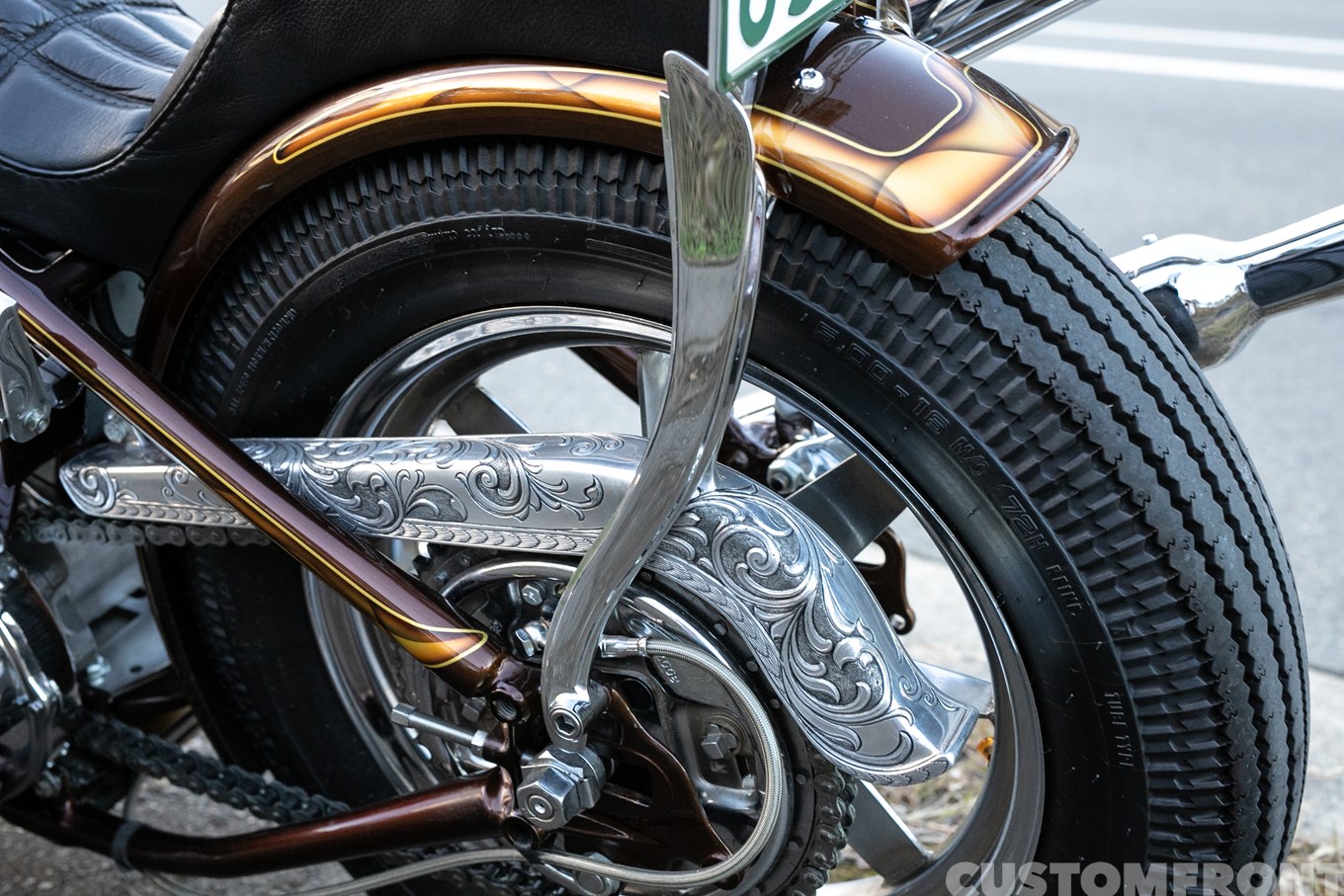 ショベルヘッドのモールディングチョッパー FL 1966年のフェンダーステー