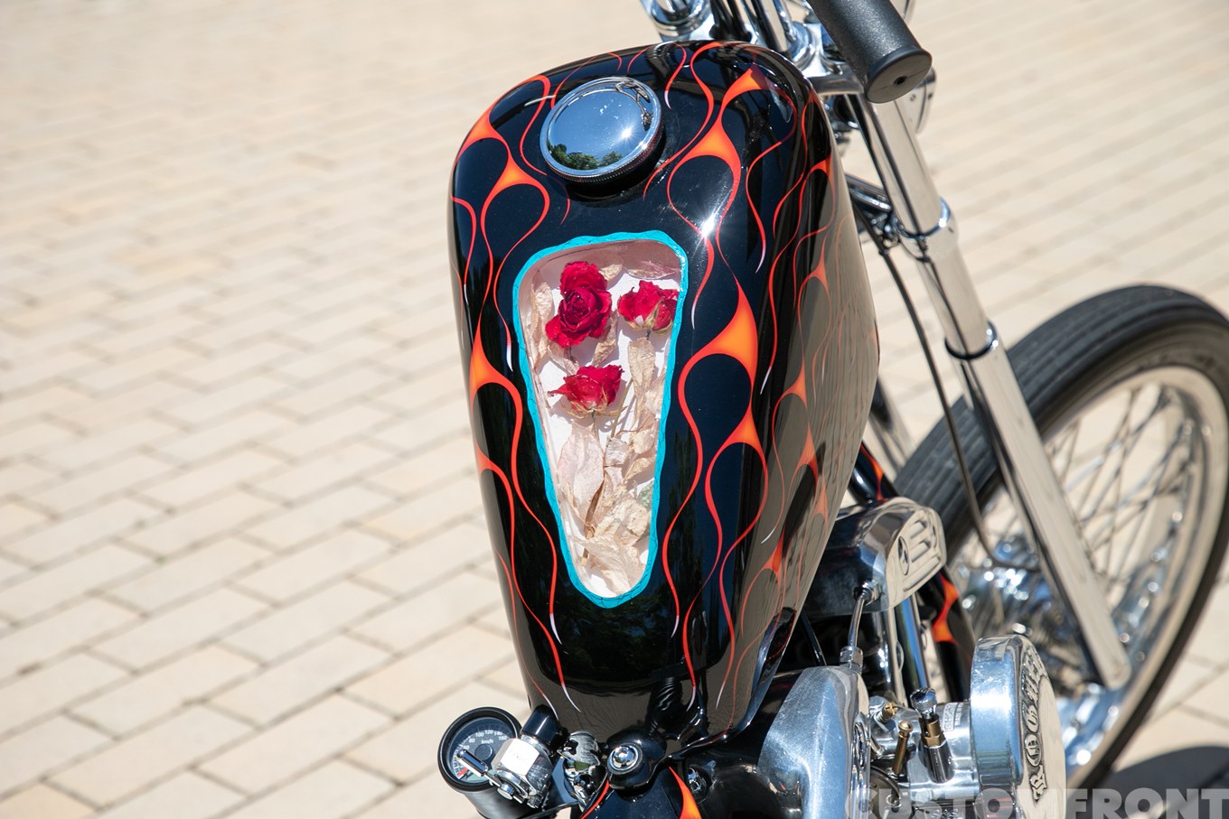 ショベルヘッドのロングフォークのフリスコチョッパー FL 1966年のガスタンク