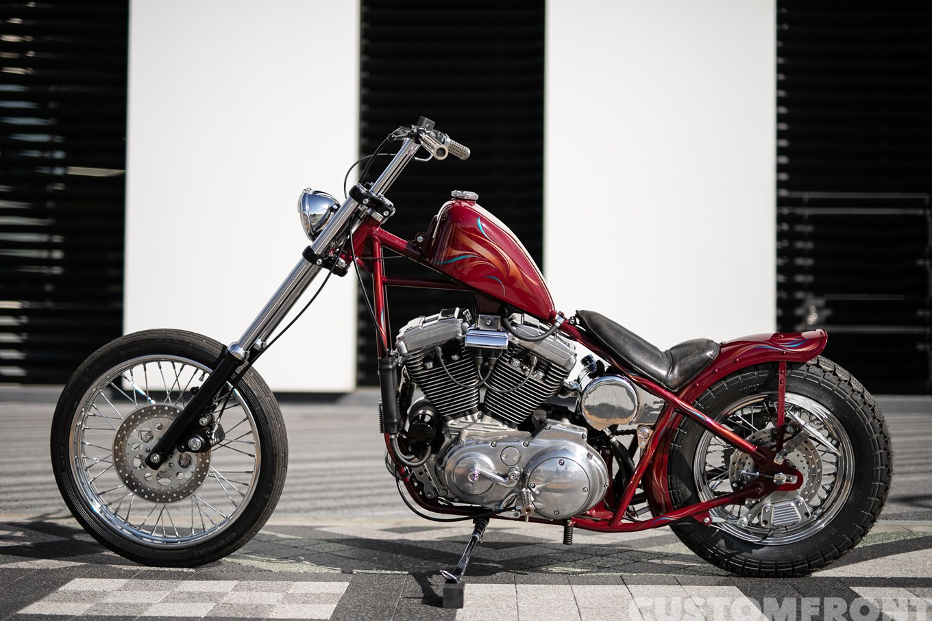 RE:RIDE CUSTOM & SERVICEのハーレーのスポーツスター(EVO)XL1200のフリスコスタイルチョッパー 1996年