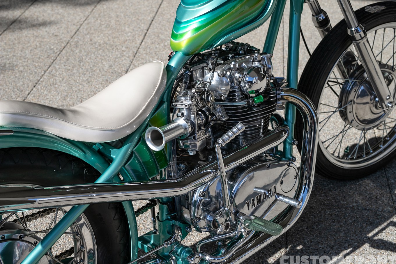 ヤマハ XS650の女性オーナーが乗るチョッパーカスタム 1979年のエンジン