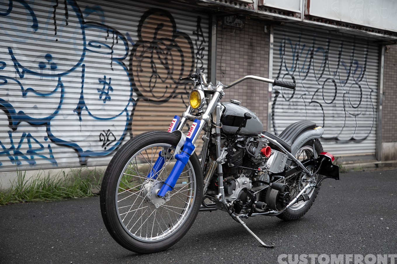 SHIX MOTORCYCLESのハーレー ナックルヘッドのストローカーのレーシングスタイルチョッパー