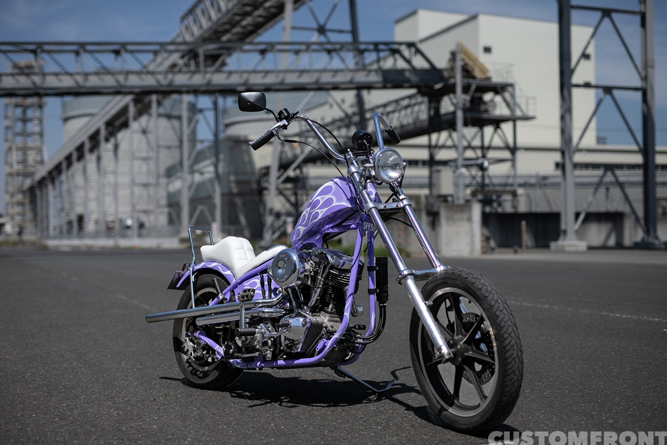 モトリガレージのハーレー S&S ショベルヘッド(SHOVELHEAD)のフリスコスタイルチョッパー